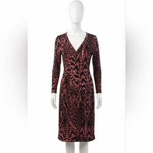 KRISP Women Wrap Front Dress Crossover 3/4 Sleeve sz 12